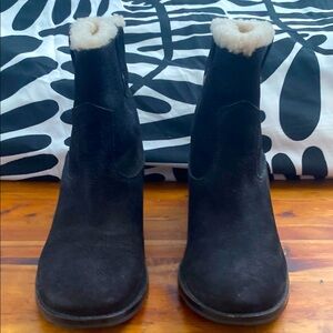 Women's Black Shearling Ankle Boots